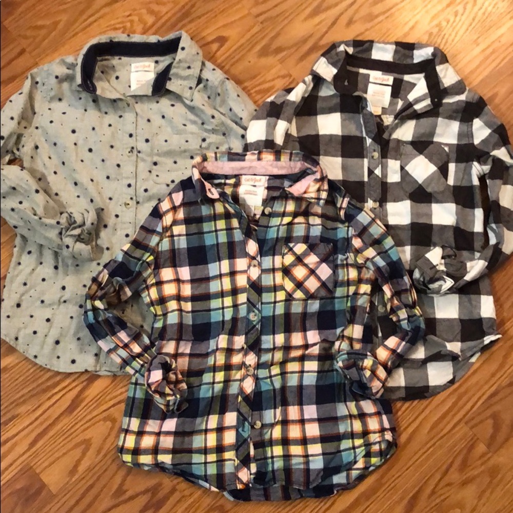 Lot of 3 girls 10/12 flannels